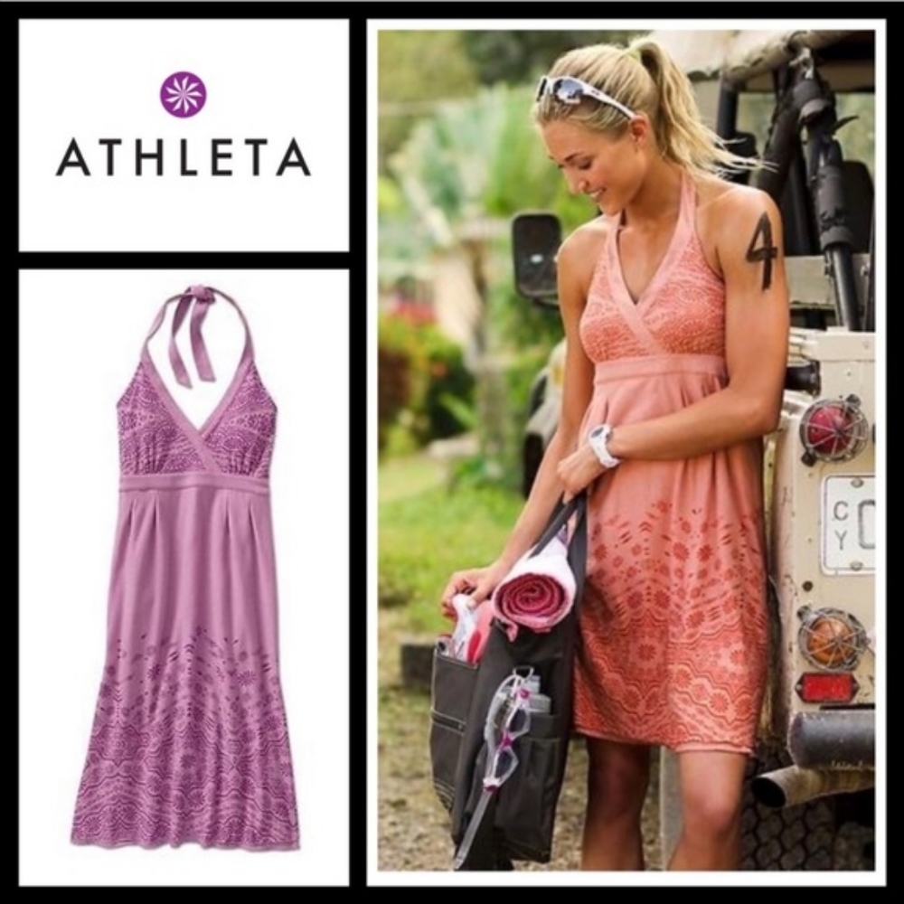 Athleta Balsa Burnout Dress in Fuchsia